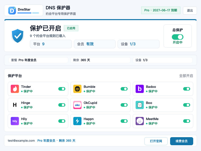 DnsStar DNS 保护器界面预览